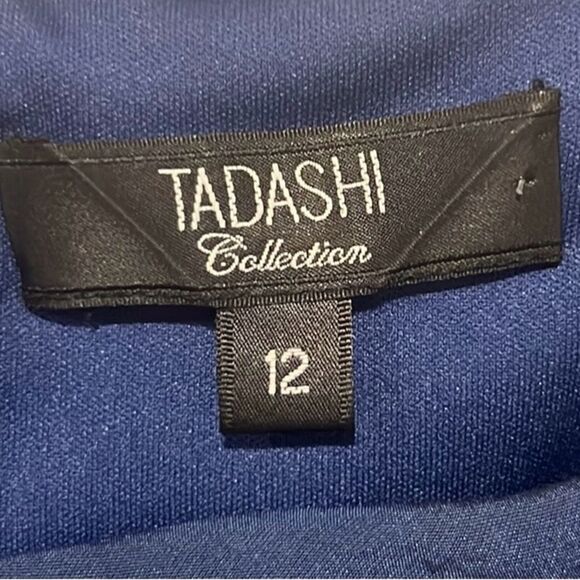 Tadashi collection blue tiered ruffle silk formal dress size 12 - Picture 7 of 9